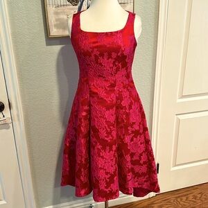 Luxe by Carmen Marc Valvo Sz 4/6 Fuschia Fit and Flare Dress • NEW!